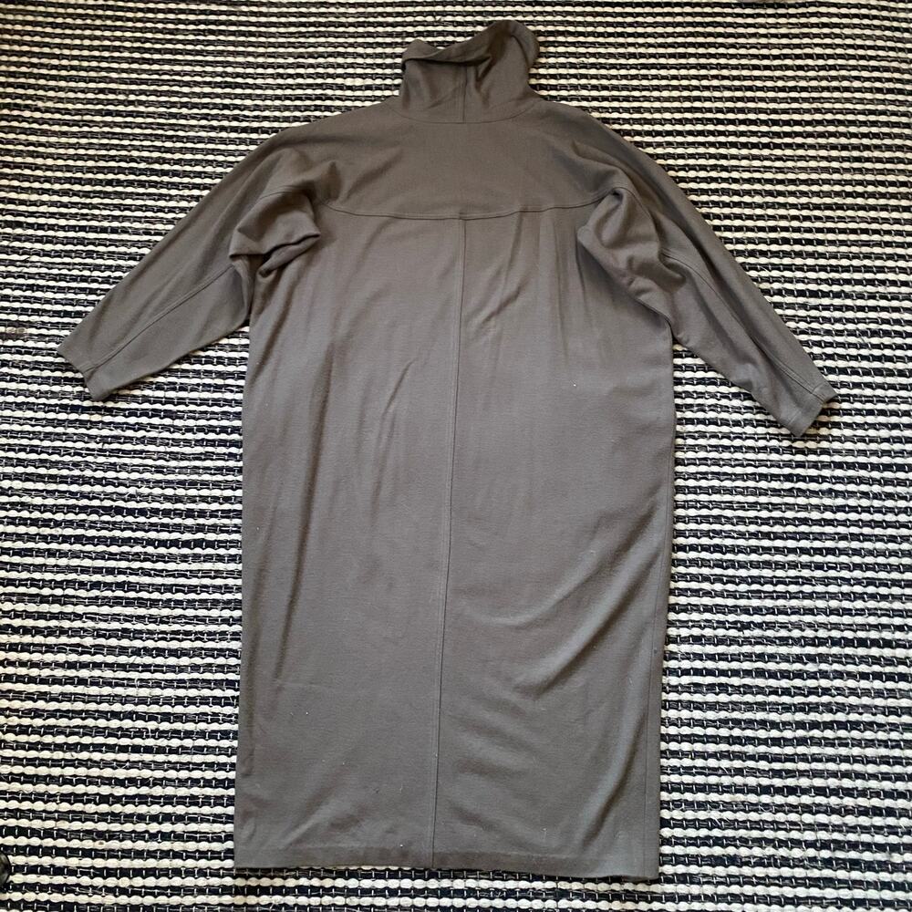 🌿ISSEY MIYAKE Vintage Womens 100% Wool Long Sleeve GreenTurtle Neck Dress S - Picture 3 of 13